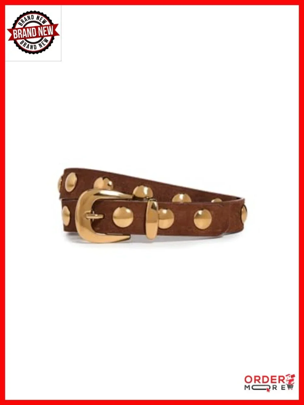 Studded Western Belt In Suede With Gold-Tone Hardware